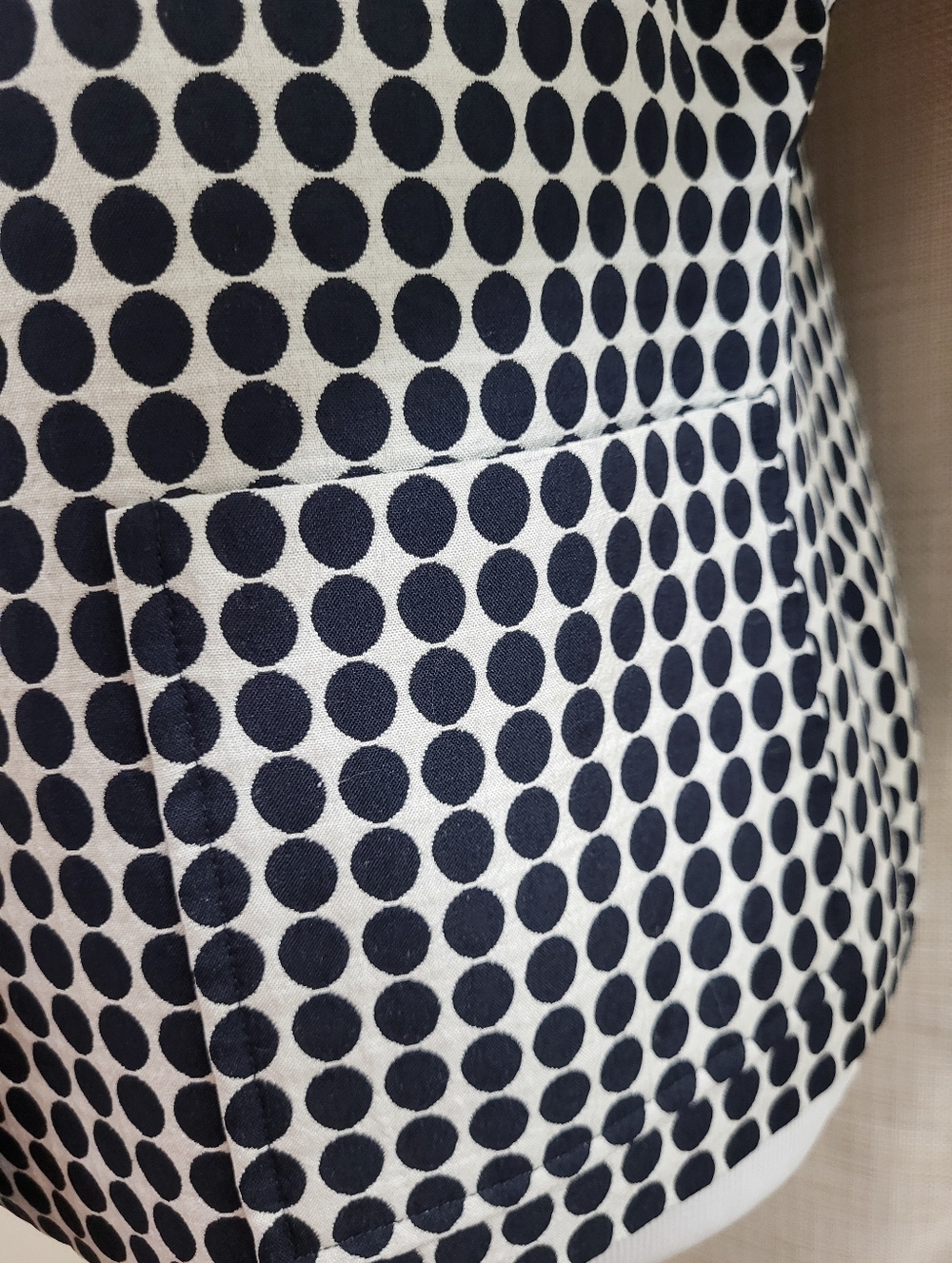 Scott Taylor Women's Blazer Jacket Black White Polka Dot 3/4 Button Front Size L - Picture 5 of 11